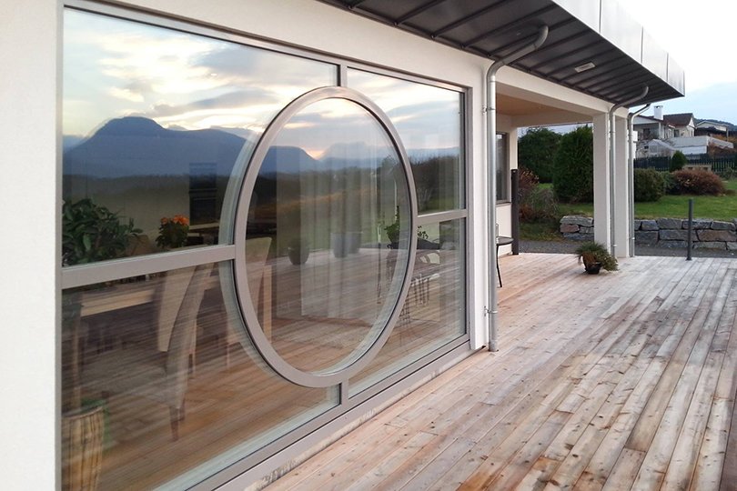 skjutdorrar glas terrass