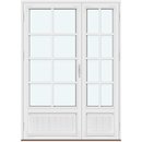 2 asymmetriska ramar med panel, 3 horisontala spröjsar och 1 vertikal spröjs