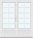 2 ramar med panel, 4 horisontala spröjsar och 1 vertikal spröjs